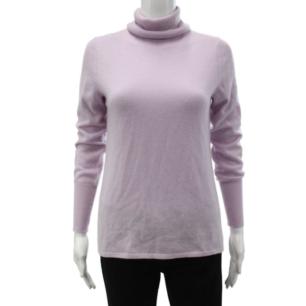 Belford Womens Purple Cashmere Turtleneck Pullover Sweater Long Sleeve Size M